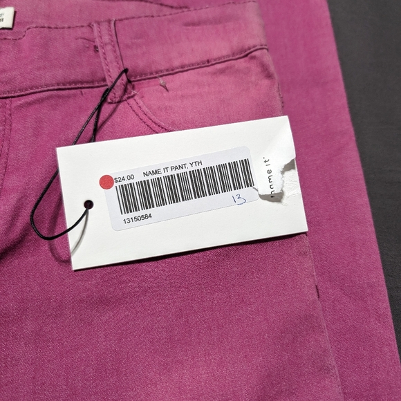 NWT Name it Girls pink Polly skinny jeans size 13 adjustable waist - Picture 2 of 11
